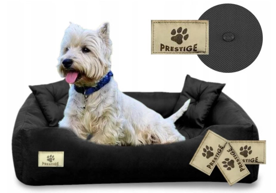 AIO FACTORY 75x65 cm PRESTIGE Letto per cani impermeabile nero