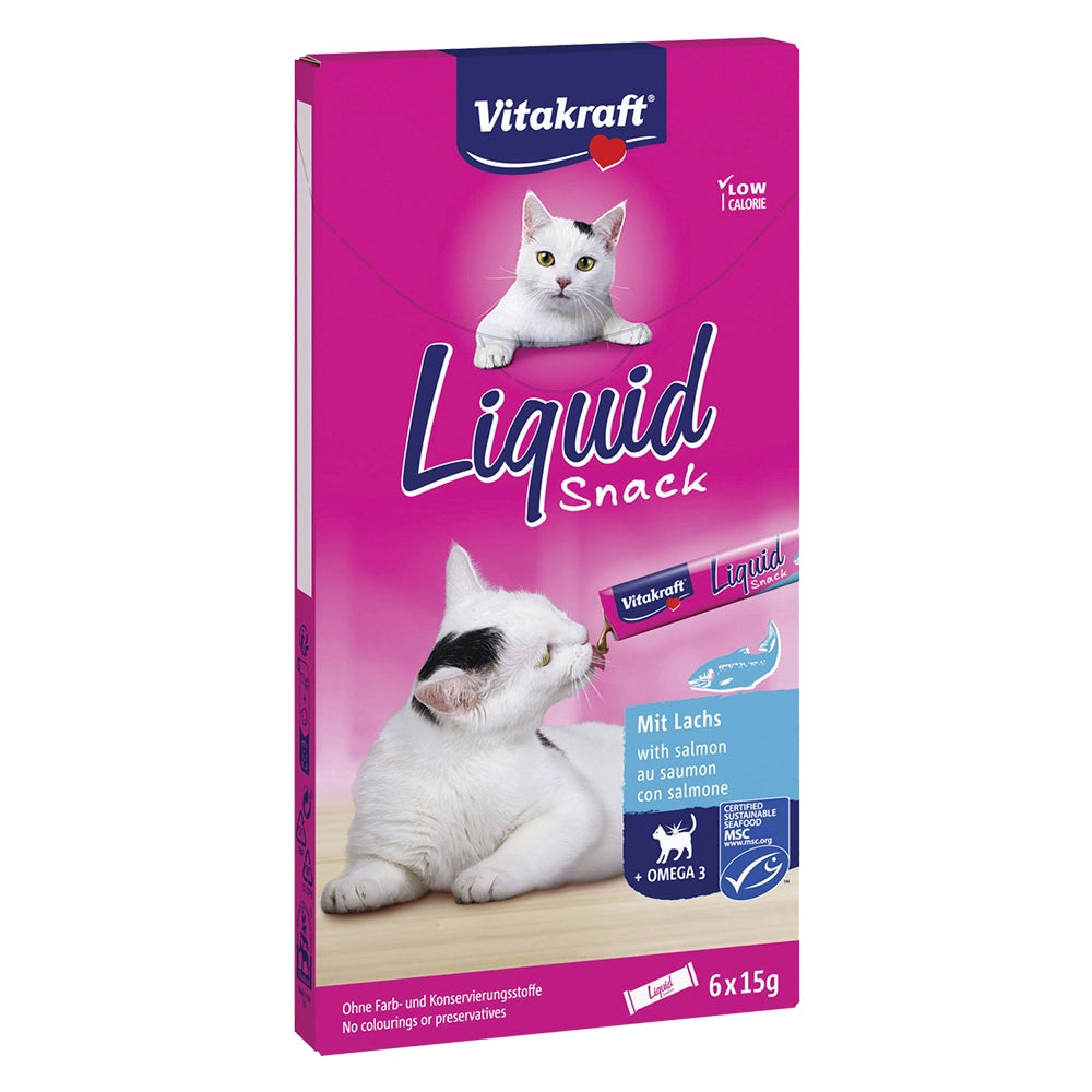 Alimento per Gatti Gusto Salmone (6 Snack) Vitakraft Liquid Snack 90 gr