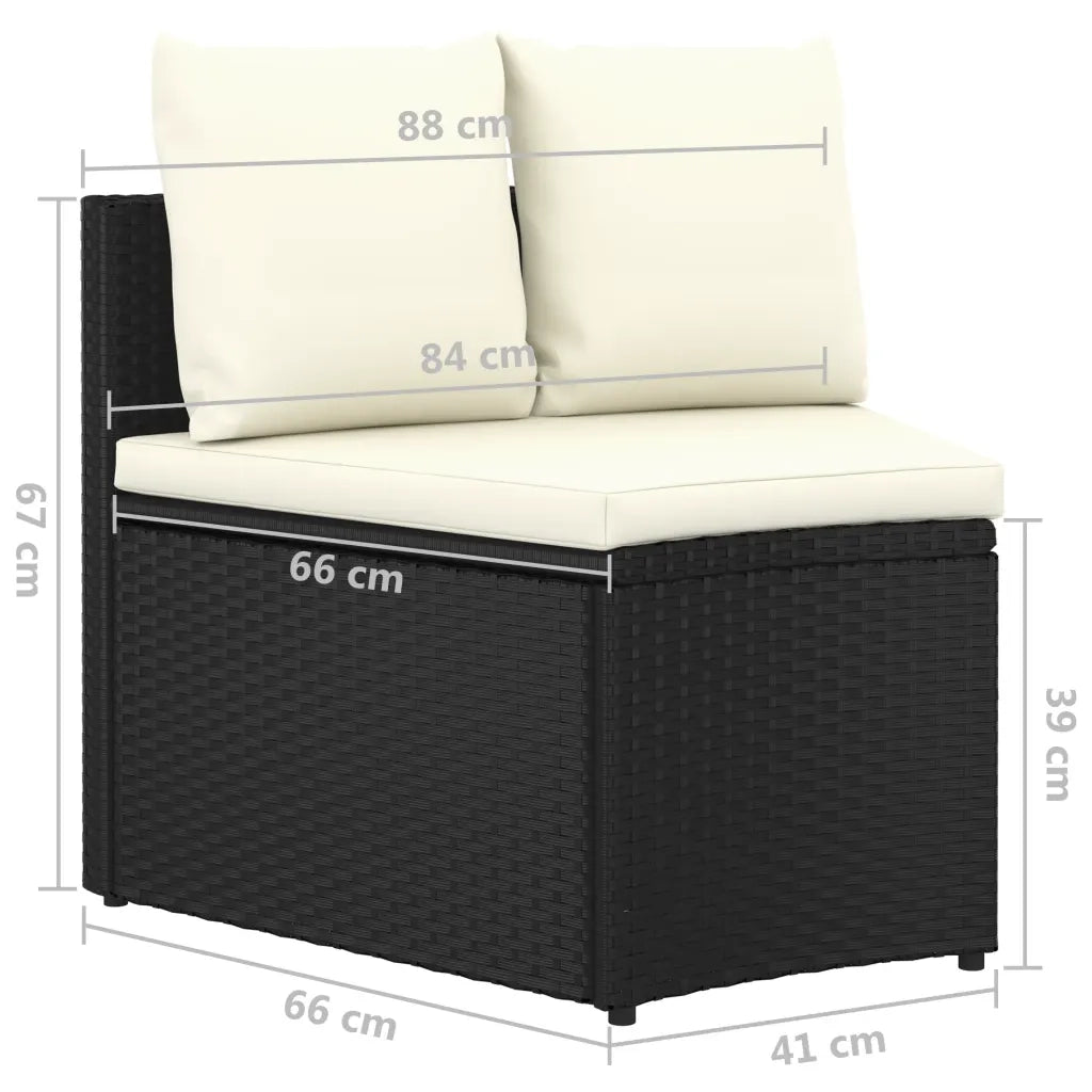 Set Divani da Giardino 6 pz con Cuscini in Polyrattan Nero cod mxl 36164