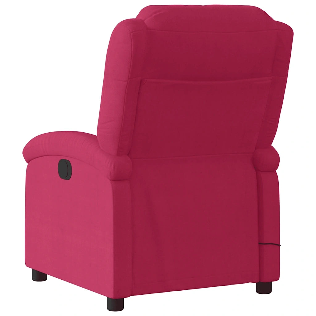 Divano Sedia-Poltrona Reclinabile Rosso Vino in Velluto 870477