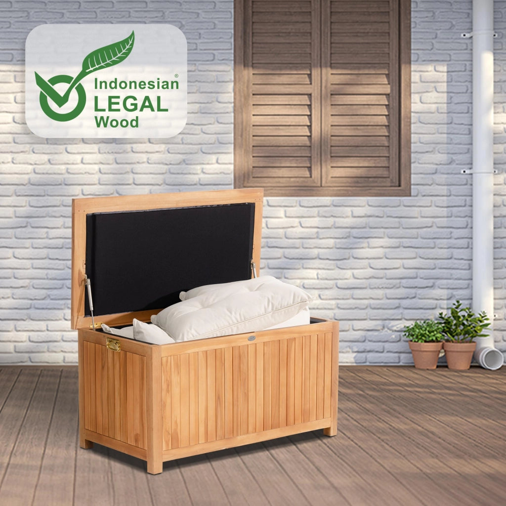 Cassetta da giardino in teak Odessa 120X62X60