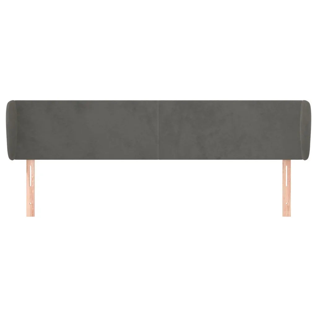Testiera ad Orecchio Grigio Scuro 183x23x78/88 cm in Velluto 3116925