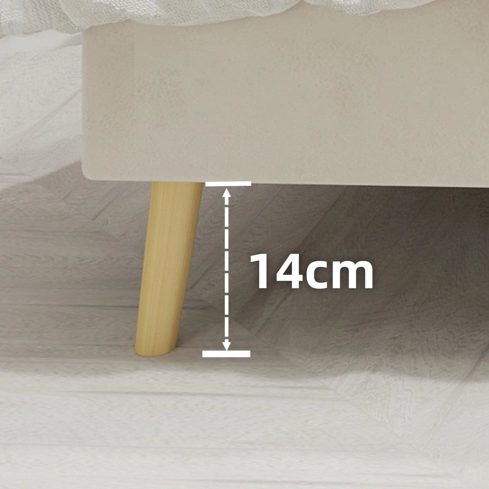Letto Matrimoniale Imbottito ¨C MINIMAL ¨C Tessuto Beige 140x200