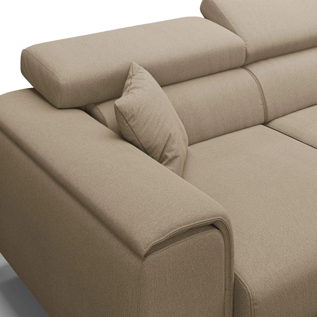 Fusion Divano con 3 sedute allungabili in tessuto smacchiabile T05 260 cm beige