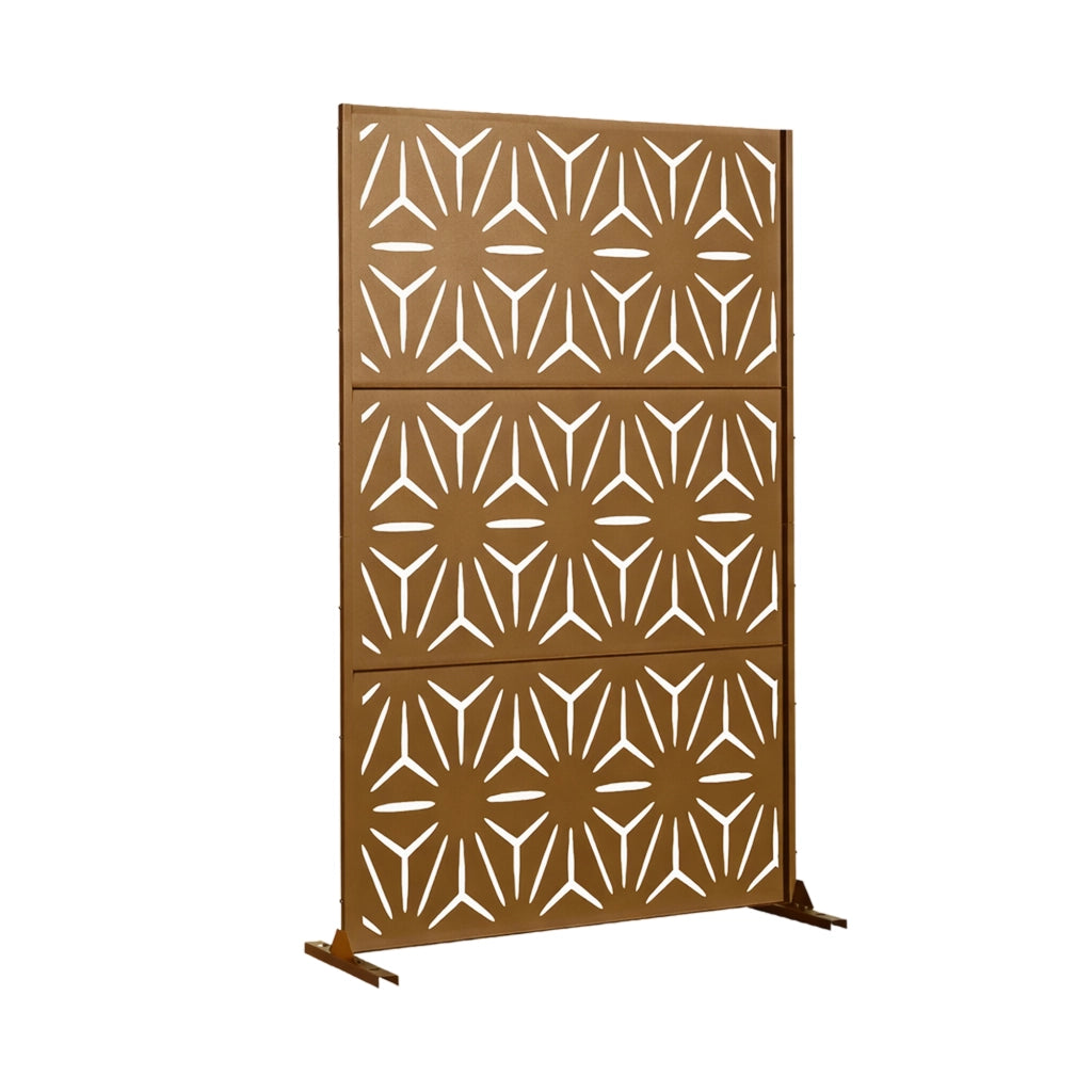 Pannello Divisorio Kilsturd in Acciaio Zincato con Motivo Decorativo 180x120 cm - Marrone casa.pro