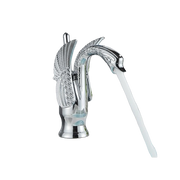 ADRIAN|Rubinetteria da bagno di design in acciaio inox con effetto cigno per lavabo di lusso cromato lucido, ristorazione|miscelatore bagno 2 attacchi