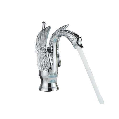 ADRIAN|Rubinetteria da bagno di design in acciaio inox con effetto cigno per lavabo di lusso cromato lucido, ristorazione|miscelatore bagno 2 attacchi