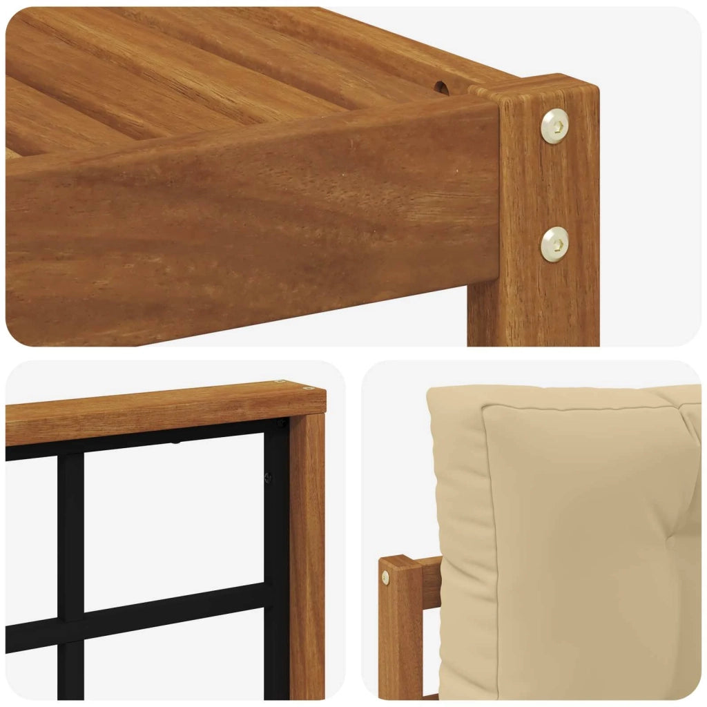 Set di divani da esterno con cuscino 6 pcs Naturale e Beige 3367626