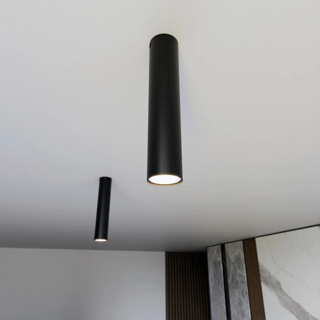Spot soffitto nero 30cm tondo 1xGU10 8W TECNO Emibig