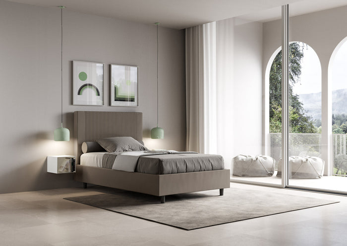 Letto Matrimoniale 160x210 cm con Rete Goya Cappuccino