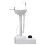 Lavabo Portatile da Campeggio con 2 Ruote, Serbatoio Acqua 17L e Serbatoio Sapone 2.5L, 51x33.5x103cm
