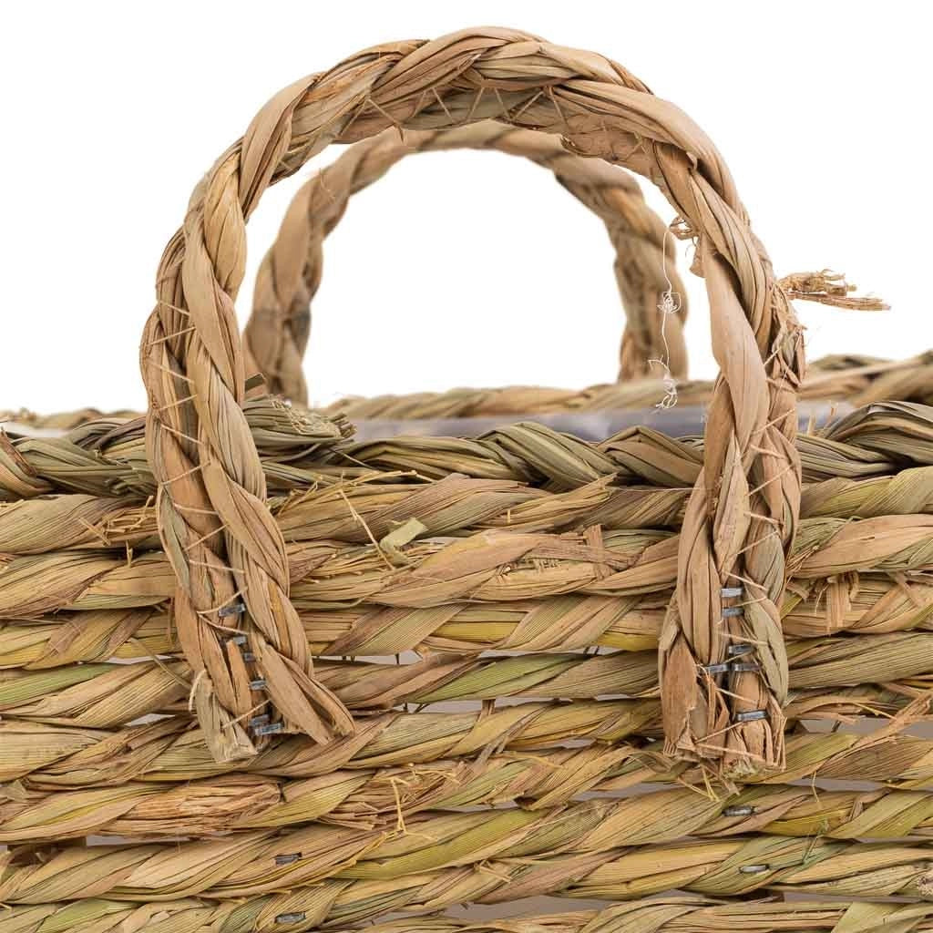 Cesto in corda intrecciata marrone 27x27x14h
