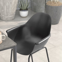 Set 4 Sedie Impilabili con Piedini Antiscivolo 59x55x84 cm in Plastica Nero