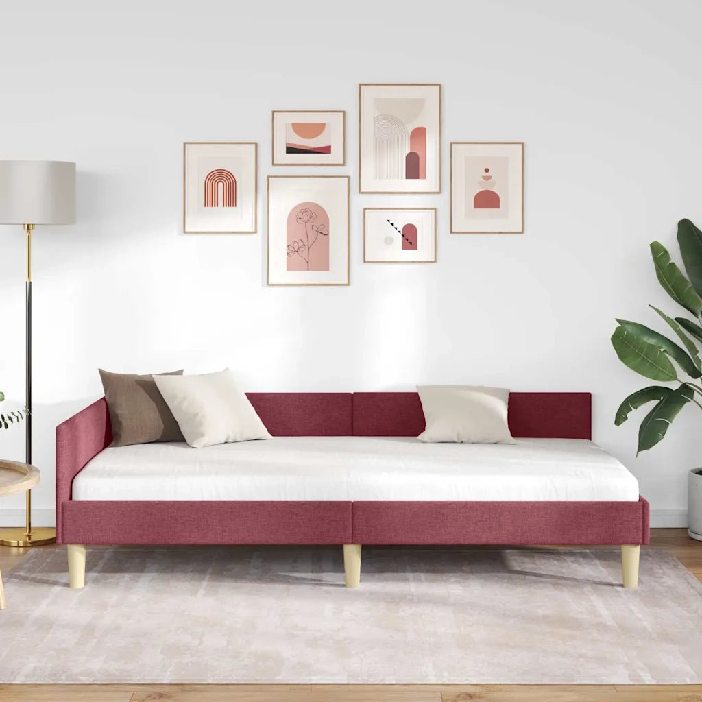 vidaXL Struttura Letto Angolare Altro Rosso vino 90 x 190 cm