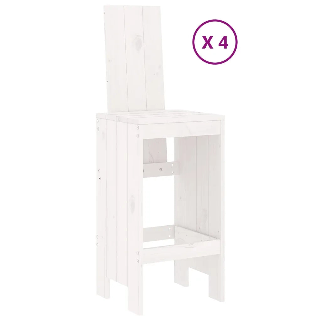 Set Bar da Giardino 5 pz Bianco in Legno Massello di Pino 3157770