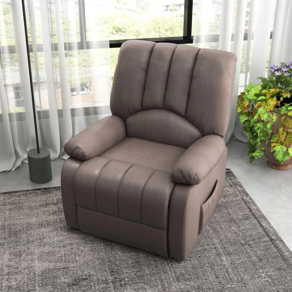 Poltrona relax reclinabile elettrica con poggiapiedi e telecomando ¨C zephmum ¨C 86x92x102 cm grigio