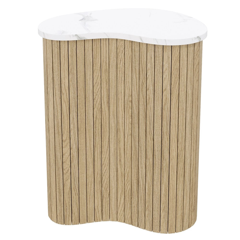 Tavolino da Caff¨¨ Stile Scandinavo ¨C MINIMAL ¨C Effetto Marmo e Legno, Soggiorno Moderno