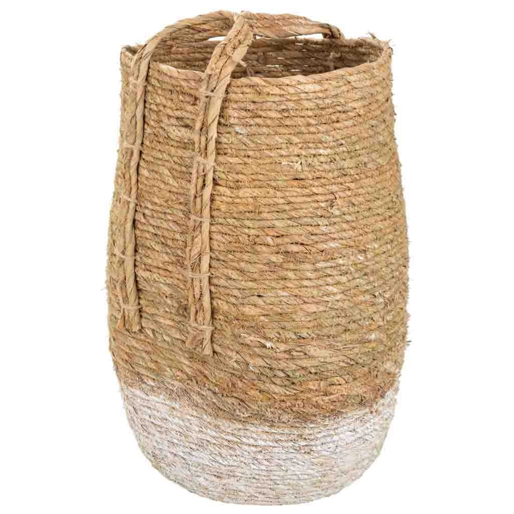 Navicella in fibra naturale marrone 27x33x48h