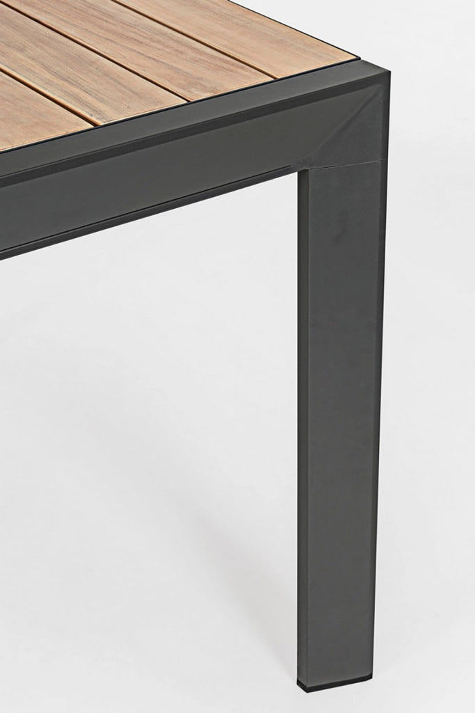 Tavolo Allungabile da Esterno 160-240x100x75h cm in Alluminio Belmar Naturale e Antracite