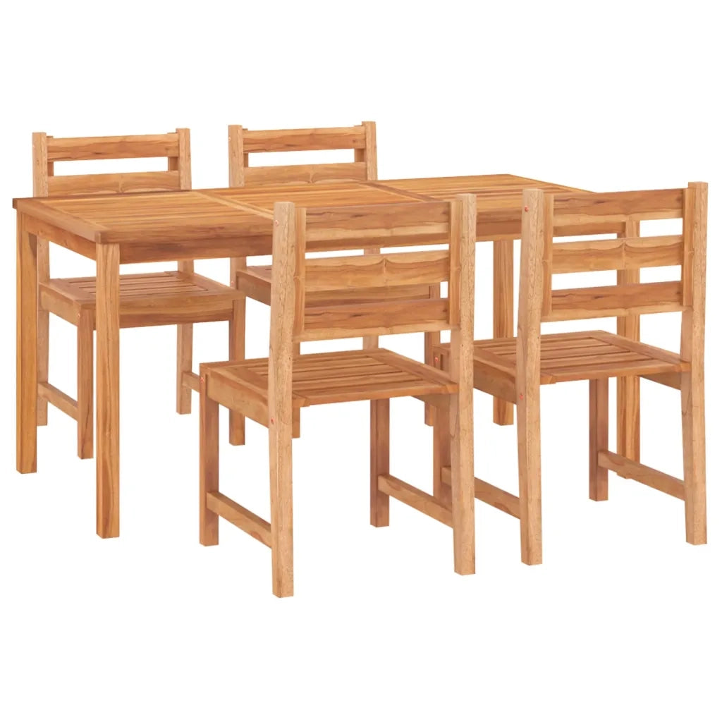 Set da Pranzo per Giardino 5 pz in Legno Massello di Teak 3157187