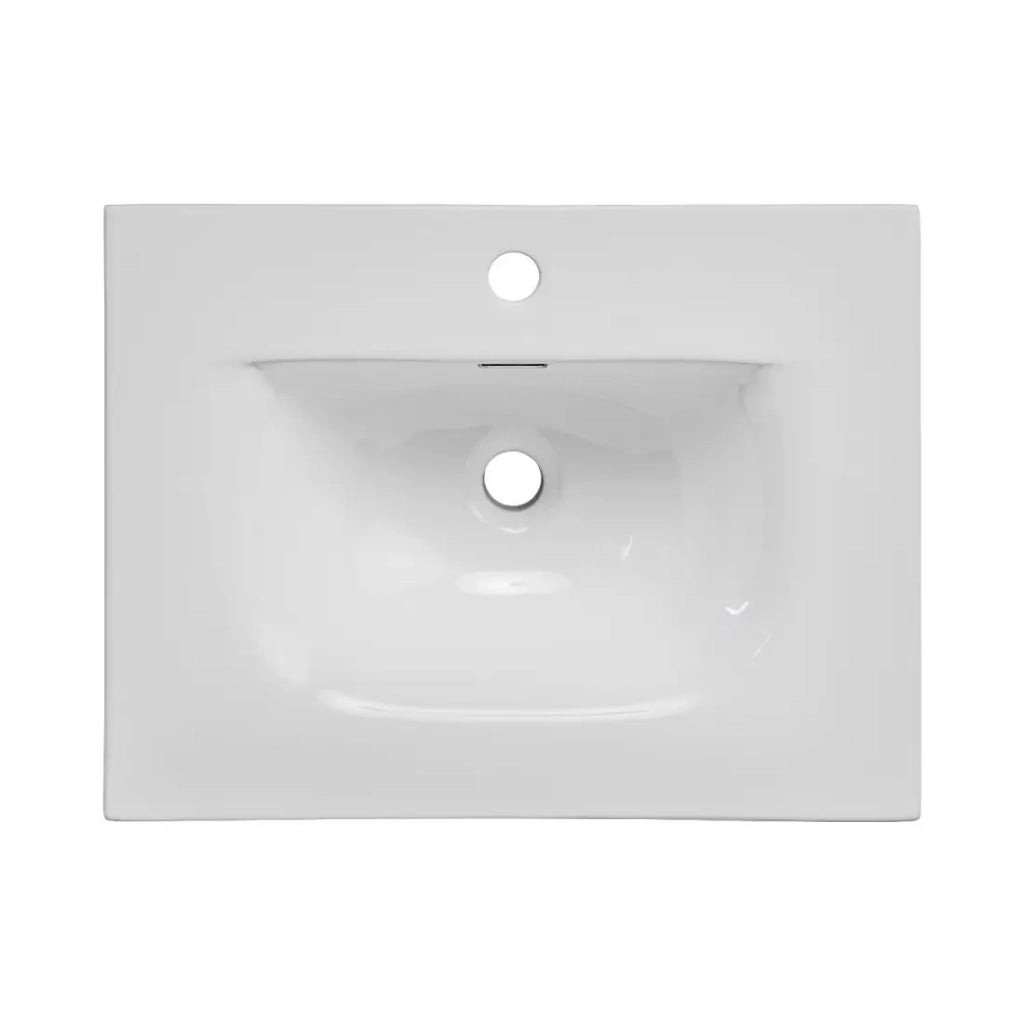 Set ICON bianco: mobile sotto lavabo 60cm + lavabo da incasso in ceramica bianca