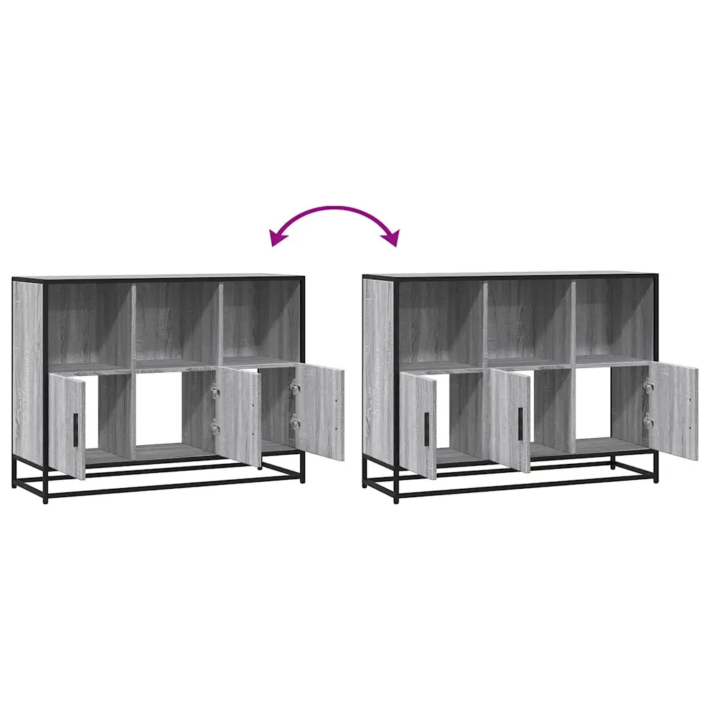 Credenza Grigio Sonoma 100x35x76 cm in Legno Multistrato