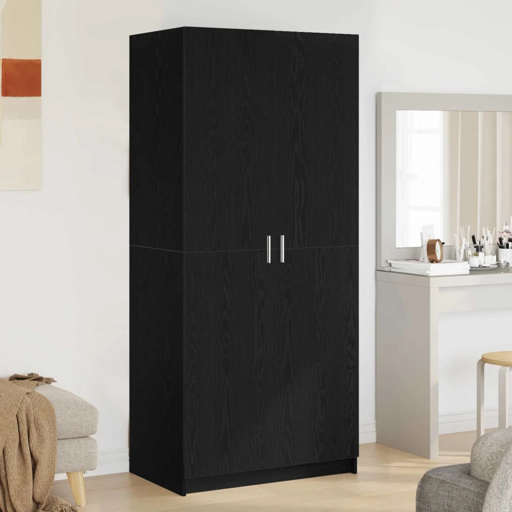 Guardaroba Rovere Nero 80 x 50,5 x 180 cm Legno multistrato 3333855