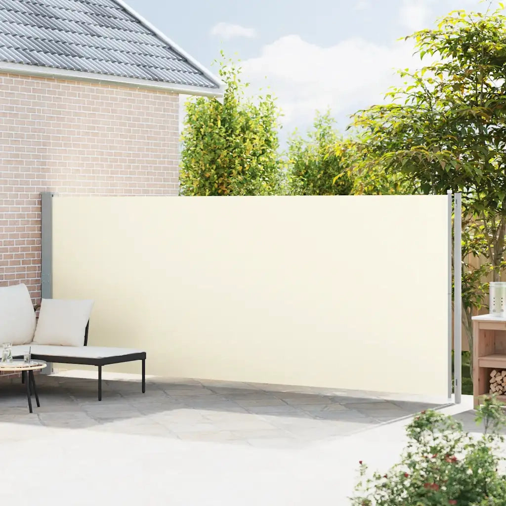 Tenda da Sole | Tenda parasole Laterale Retrattile per Patio 180x600 cm Crema