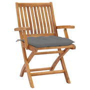 Sedie da Giardino Pieghevoli con Cuscini 4 pz Massello di Teak 3072739