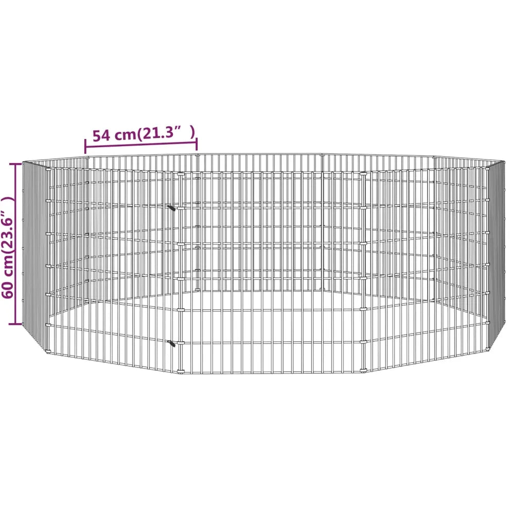 Recinto per Animali Ruspante 10 Pannelli 54x60 cm Ferro Zincato CFW6926739
