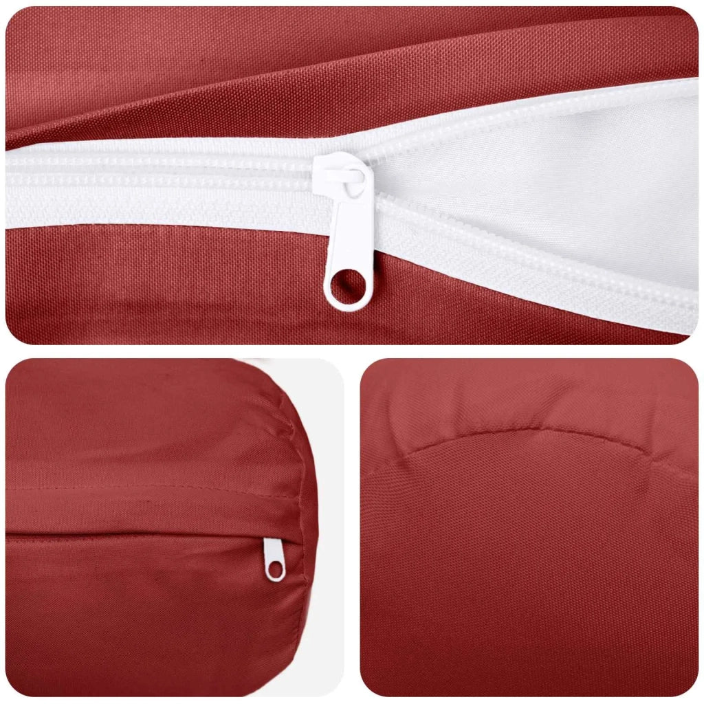 Federa 2 pcs HEERLEN Rosso Vino Ø 15 x 40 cm Poliestere 923343