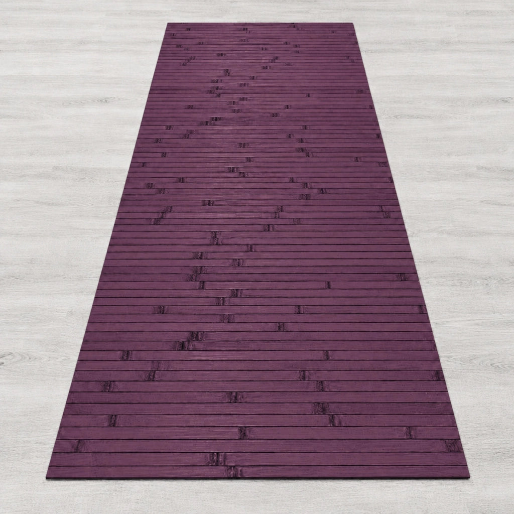 Tappeto Passatoia In Vero Bamboo Tappeto Cucina Ingresso In Legno Antiscivolo Aderente Lavabile E Antimacchia Tagliabile  Lilla - 50x200 cm