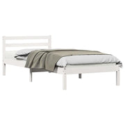 Letto singolo | Letto per adulti | Struttura del letto con testiera Bianco 225,5 x 105,5 x 69,5 cm