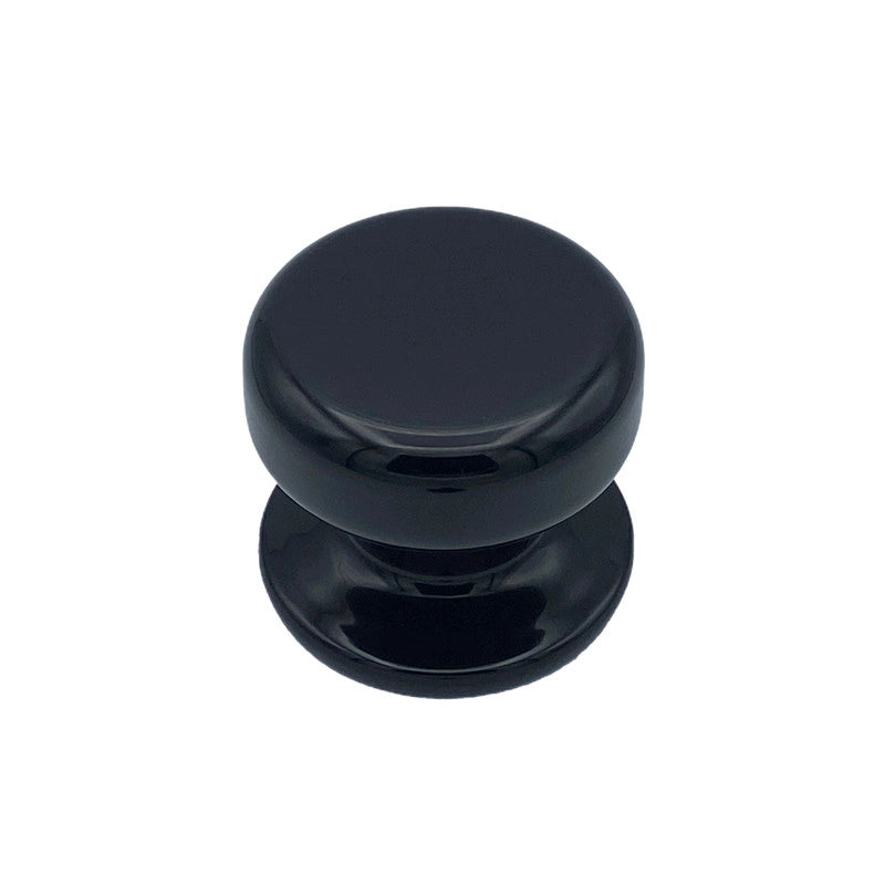Pomolo fisso per porta SAGUATTI 875/70QB in alluminio nero lucido