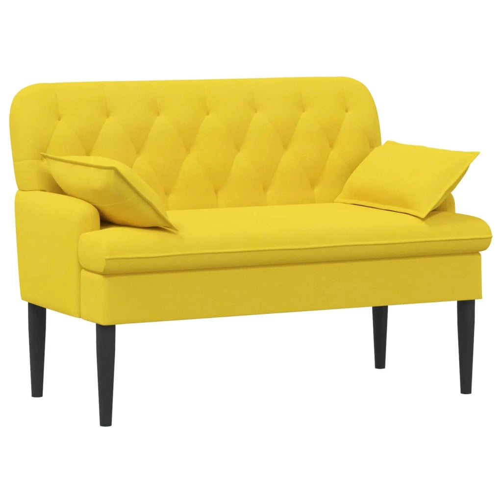 Loveseat con bottoni imbottiti Giallo Chiaro 111 x 68 x 80 cm 42041805