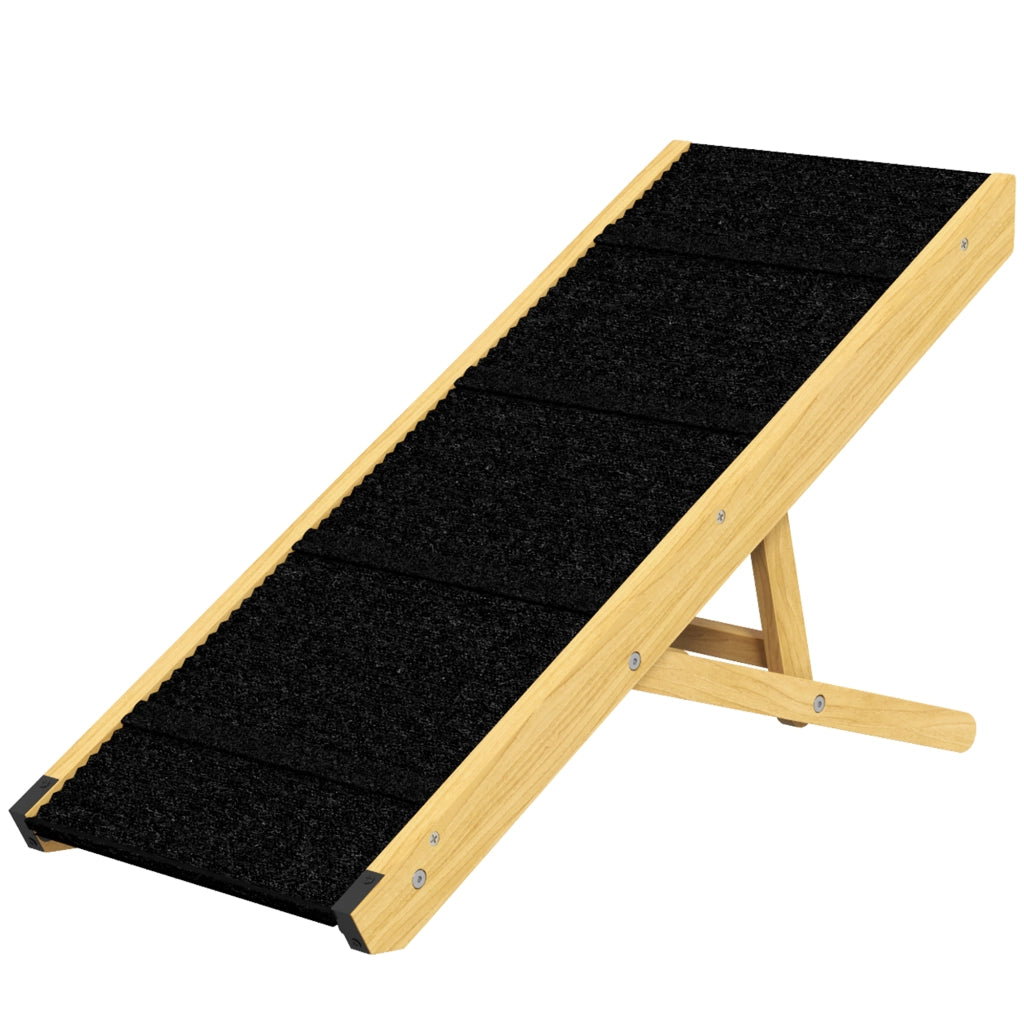 Rampa per Animali Domestici ¨C Xylo ¨C Legno Regolabile 4 Livelli 83,5x35x47,5 cm Naturale