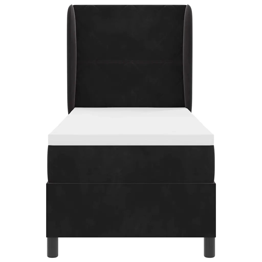 Letto a molle con materasso Nero 200 x 80 cm Poliestere 3340954