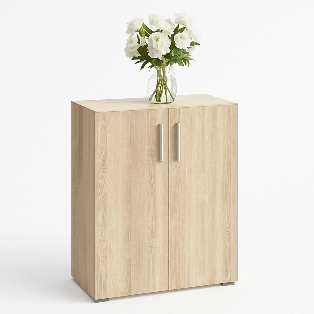 Madia Mobiletto Credenzina Legno 2Ante 2Ripiani Cucina Bagno Ufficio Salvaspazio