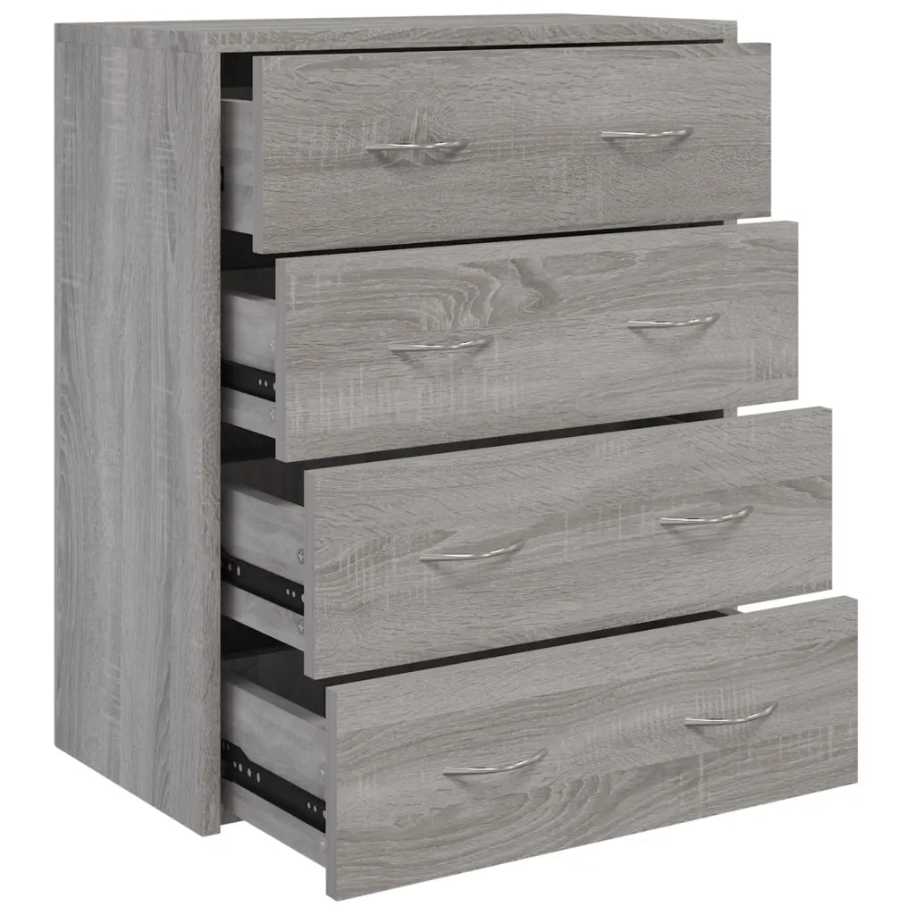 Credenza | Madia | Buffet da pranzo | Armadio da pranzo con 4 Cassetti 60x30,5x71 cm Grigio sonoma