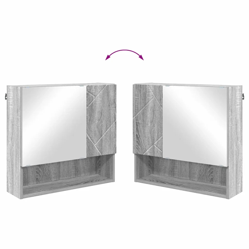Mobiletto per specchio con porta Grigio Sonoma 59 x 17 x 55 cm 883370