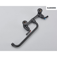 ALEX | rubinetto miscelatore catering rubinetto a parete nero | professionale da cucina in acciaio inox lungo e piatto| acqua ristorante bocca dritta