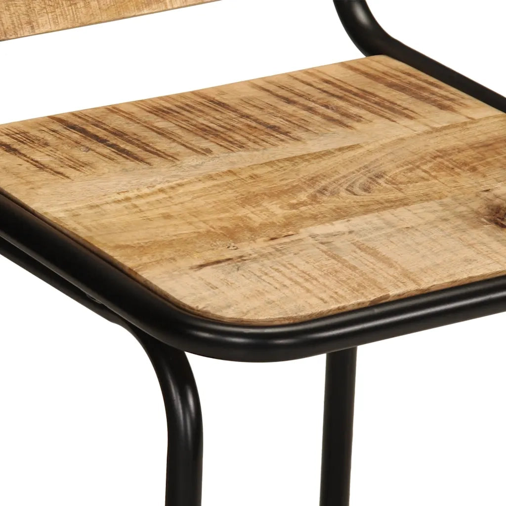 vidaXL Sgabelli da Bar 2 pz 46x35,5x70 cm Legno Massello Grezzo Mango