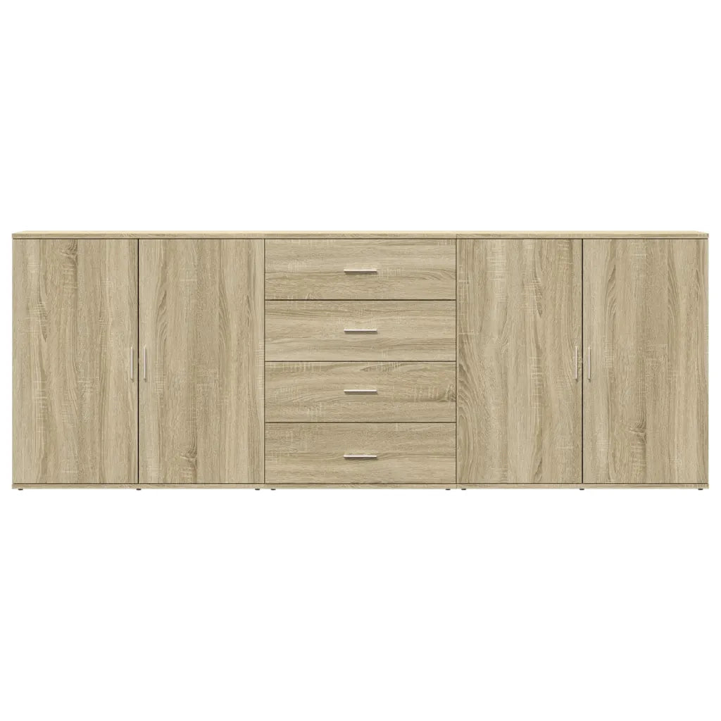 Credenze 3 pz | Madia | Buffet da pranzo | Armadio da pranzo Rovere Sonoma in Legno Multistrato