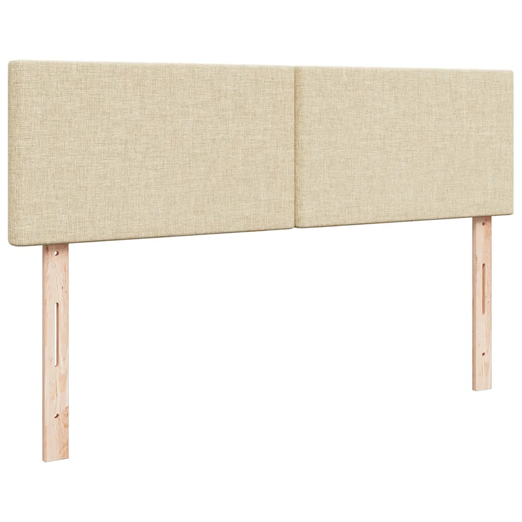 Struttura Letto Pouf con Materassi Crema 160x200 cm in Tessuto 3311971
