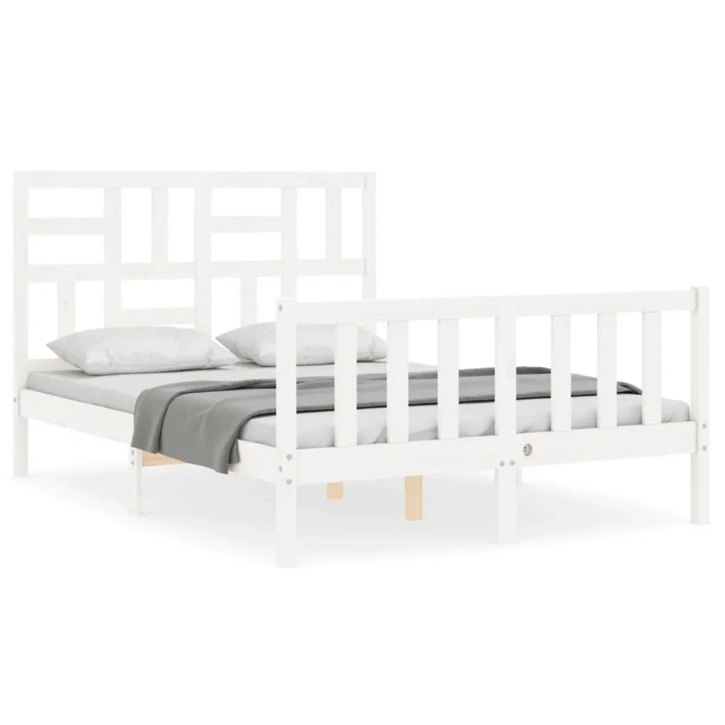 Giroletto senza Materasso-Struttura Letto Bianco 140x200 cm Legno Massello Pino 508026