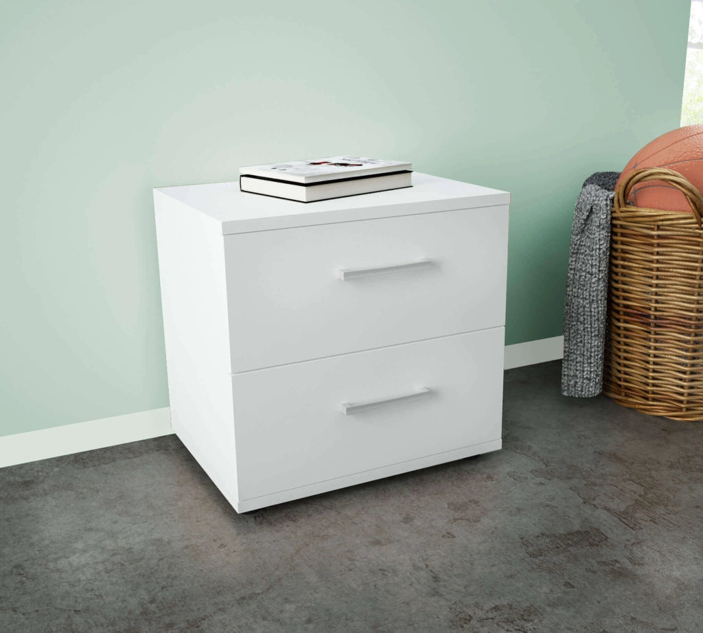 Comodino 2 cassetti Moderno in Legno Composito cm 44 4x33x40 - SPIKE