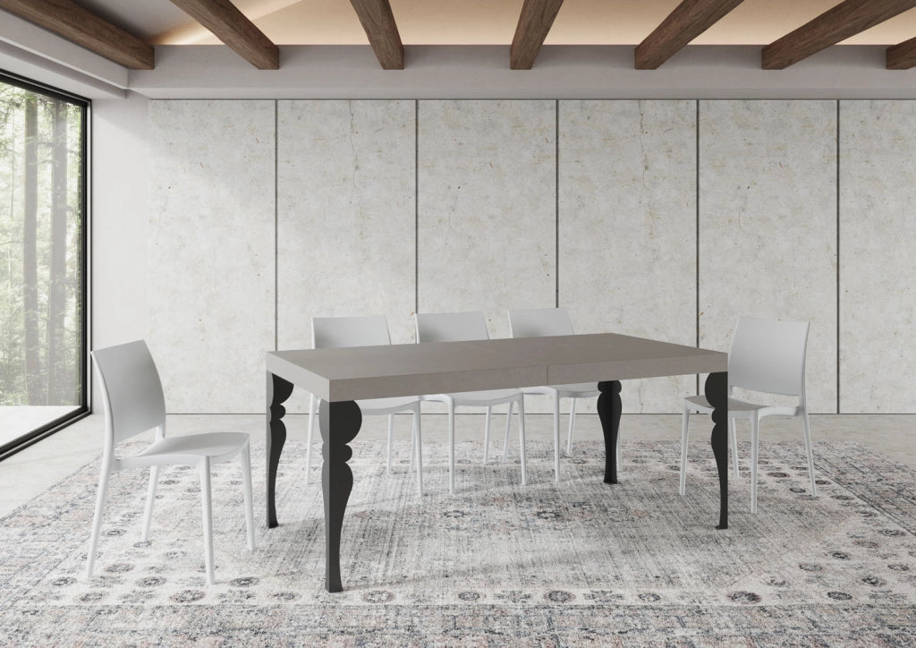 Tavolo allungabile 200/304x90 cm Paxon cashmere gambe antracite