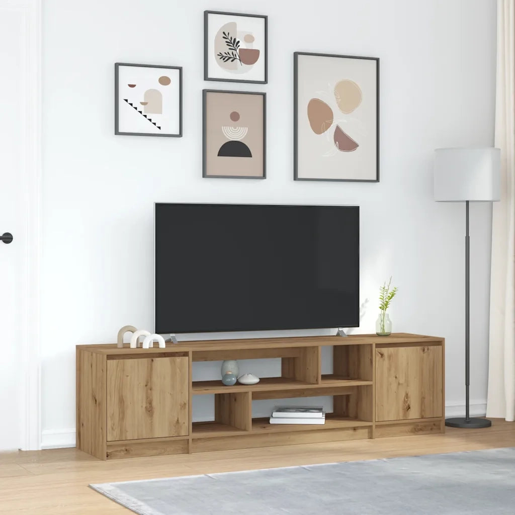Mobile Porta TV-Credenza per TV Rovere Artigianale 188,5x41x50cm in Truciolato