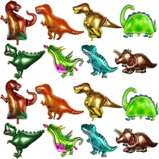 Palloni a forma di dinosauro - 16 pezzi di palloni in pellicola per un party con tema dei dinosauri