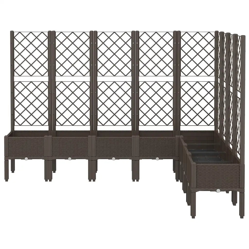 Fioriera da Giardino con Traliccio Marrone 200x160x142 cm in PP 367945